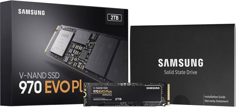 Samsung 970 EVO Plus 2 TB PCIe NVMe M.2 (2280) Internal Solid State Drive (SSD) (MZ-V7S2T0) , Black
