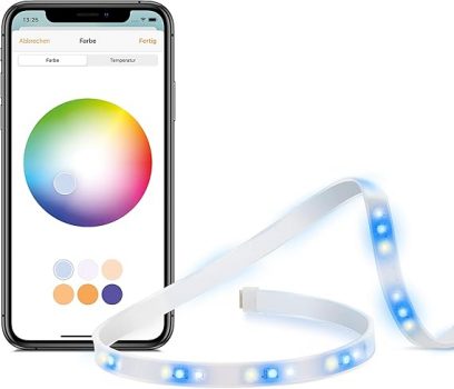 Eve Light Strip – Smarter LED-Lichtstreifen, 2 m, weiß & Farbe (RGB), 1800 lm, dimmbar, selbstklebend, keine Bridge erforderlich, WiFi, App-Steuerung, Apple HomeKit