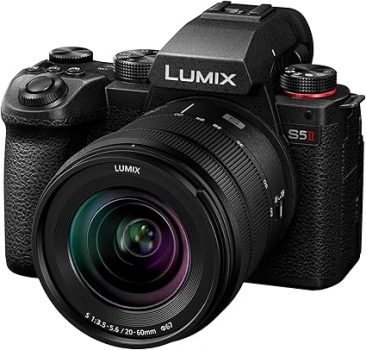 Panasonic LUMIX DC-S5 II, Cámara Sin Lente De Marco Completo, Sin Espejo con Lente de 20-60 mm F3.5-5.6, 4K 60P y 6k 30P Grabación, Pantalla Movible, Wi-Fi, Negro