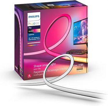 PHILIPS Hue Color & White Ambience Play Gradient, PC Lightstrip für 3 x 24/27”, dimmbar, 16 Mio. Farben, steuerbar via App, kompatibel mit Amazon Alexa, Apple HomeKit & Google Assistant