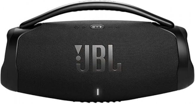 JBL Boombox 3 Wifi Altavoz Bluetooth inalámbrico, resistente al agua y al polvo IP67, con batería de hasta 24 horas de duración, en negro