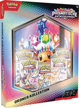 Pokémon-Sammelkartenspiel Ordner-Kollektion Karmesin & Purpur – Prismatische Entwicklungen (Ordner mit 378 Kartenfächern & 5 Boosterpacks)