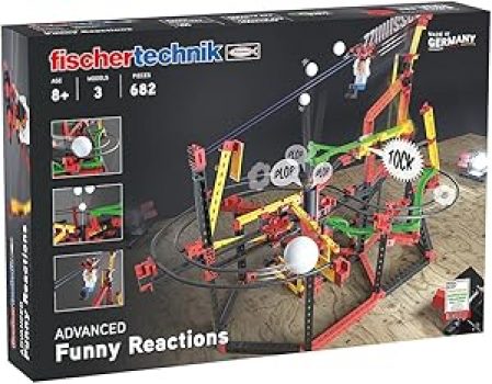 fischertechnik Advanced Funny Reactions 559890 – kit di costruzione con reazioni a catena per bambini, dai 7 anni in su