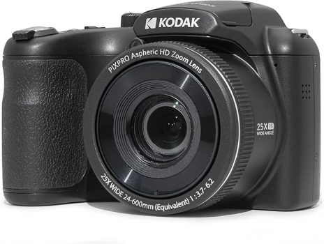 KODAK Pixpro Astro Zoom AZ255 - Fotocamera digitale Bridge da 16 MP, Zoom Ottico 25X, Video HD 1080p, Grandangolo 24 mm, Stabilizzatore Ottico, Schermo LCD 3" - Nero