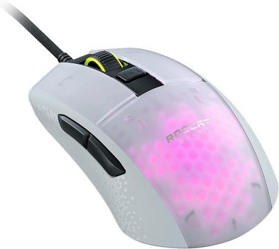 Roccat Burst Pro - Extrem leichte Optical Gaming Maus (hohe Präzision, Optischer Owl-Eye Sensor (100 bis 16.000 Dpi), RGB AIMO LED Beleuchtung, 68g leicht, Designt in Deutschland), weiß