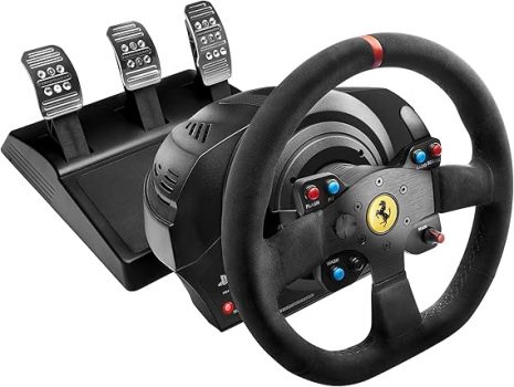 Thrustmaster T300 Ferrari Integral Racing Wheel Alcantara Edition - Volant de Course et 3 Pédales, PS5/PS4 et PC, Retour de Force